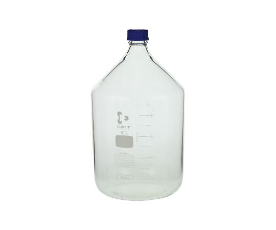 SCHOTT DURAN 017200-10000 Screw-Top Bottle Round White (DURAN(R)) with Blue Cap 10000mL